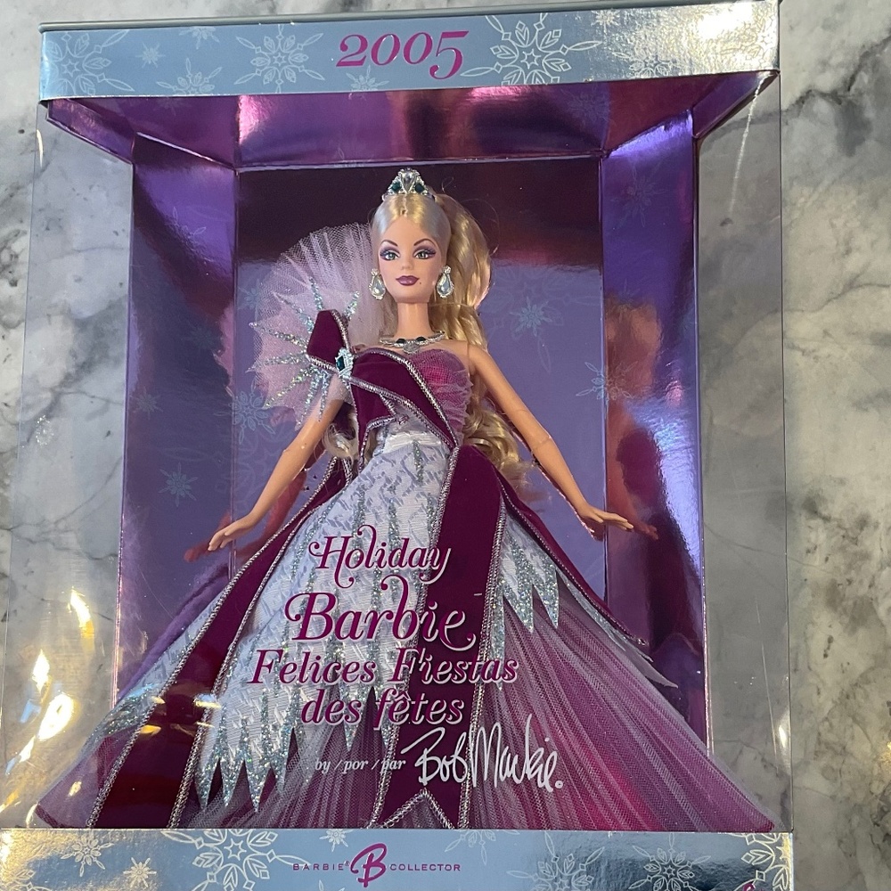 Holiday Barbie Doll by Bob Mackie 2005 NRFB Foreign Language Edition Rare